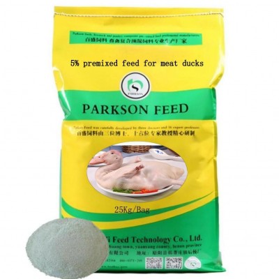 5 % d’aliments prémixés pour canards de viande, aliments pour canards de viande.
